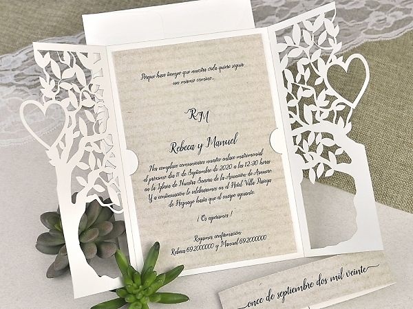 Invitación de boda árbol 39616 
