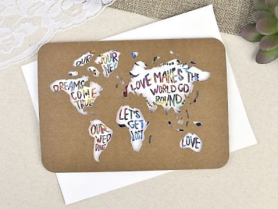 Invitación de boda mapa del mundo 39602 